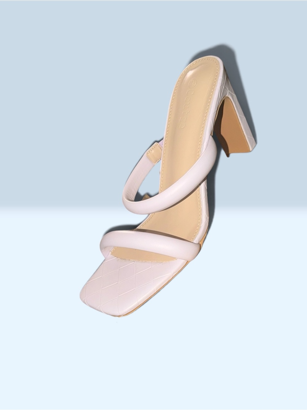 Women’s Cream Strappy Block Heel Sandal - Classic Summer Style
